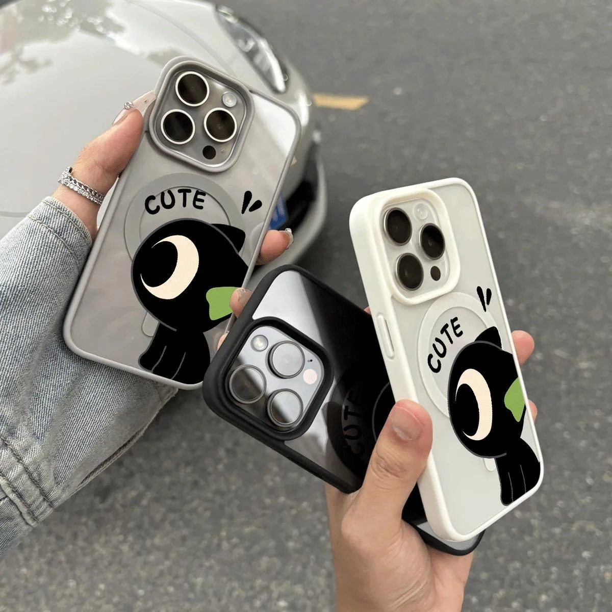 Cute Black Cat Cases for Samsung Galaxy A17 A27 A37 A57 S26 S25 A16 A36 A56 S24 S23 FE Plus Edge Ultra 4G 5G Acrylic Cover