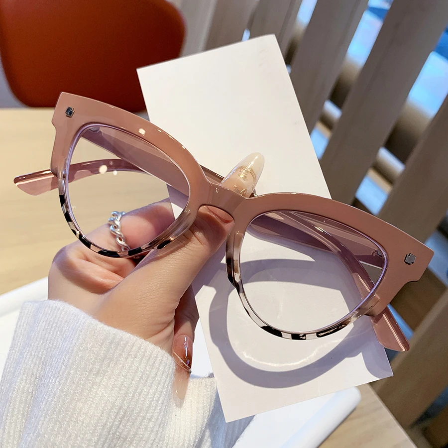 1 Stück Damen-Brille, schlicht, neuer Retro-Cat-Eye-Stil, vielseitig, trendig, ultraklar, bequem, Anti-Augenspannung, Geschenk für den täglichen Gebrauch, H