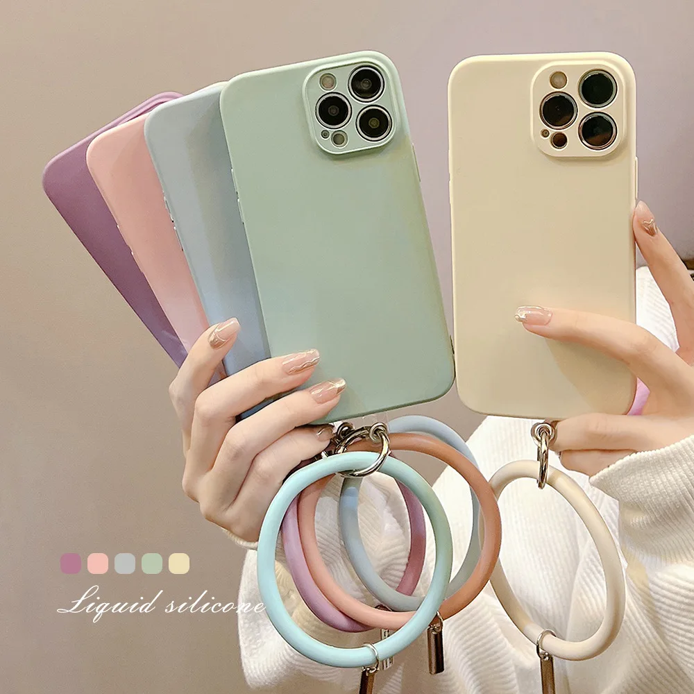 Silicone ring  Lanyard for IPhone Anti-Lost Bracelet for Samsung Mobile Phone Case Wrist Strap Car Keychain Cute Phone Charm