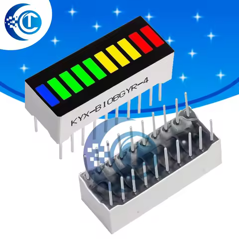 Multi-Color Digital Segment LED Light Bar &ndash; B10BRYGB 10-Grid Super Bright Flat Tube (2R+3Y+4G+1B)