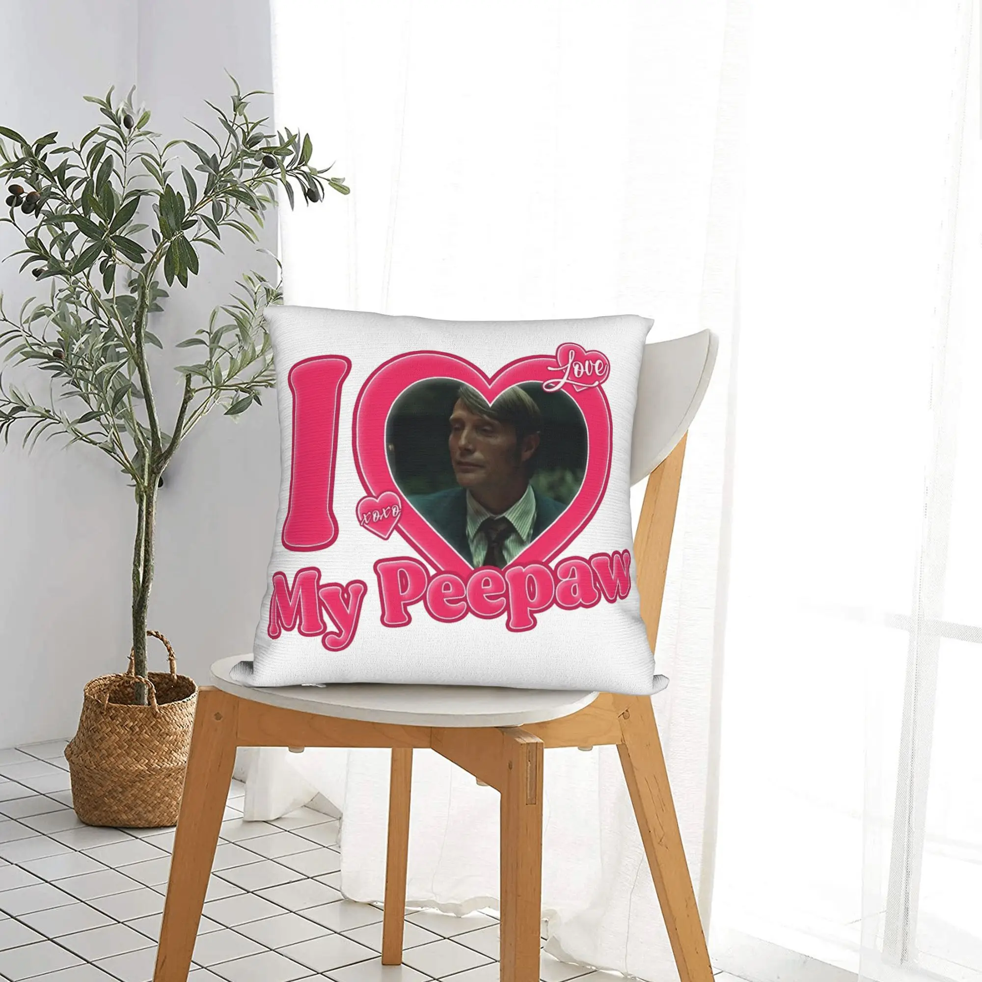 I Love My Peepaw Mads Mikkelsen Pillowcase Printed Cushion Cover Decorations  Throw Pillow Case Cover Seater Square