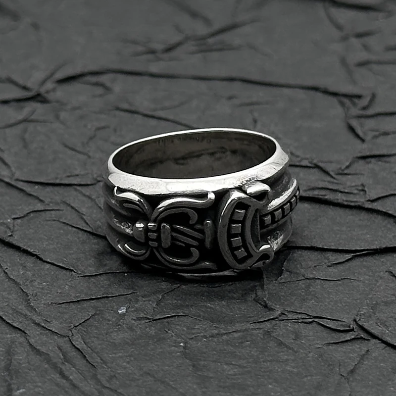 

Кольцо из стерлингового серебра 925 пробы в стиле ретро, старый меч, европейское и американское мужское и женское нишевое индивидуальное усовершенствованное штабелирование