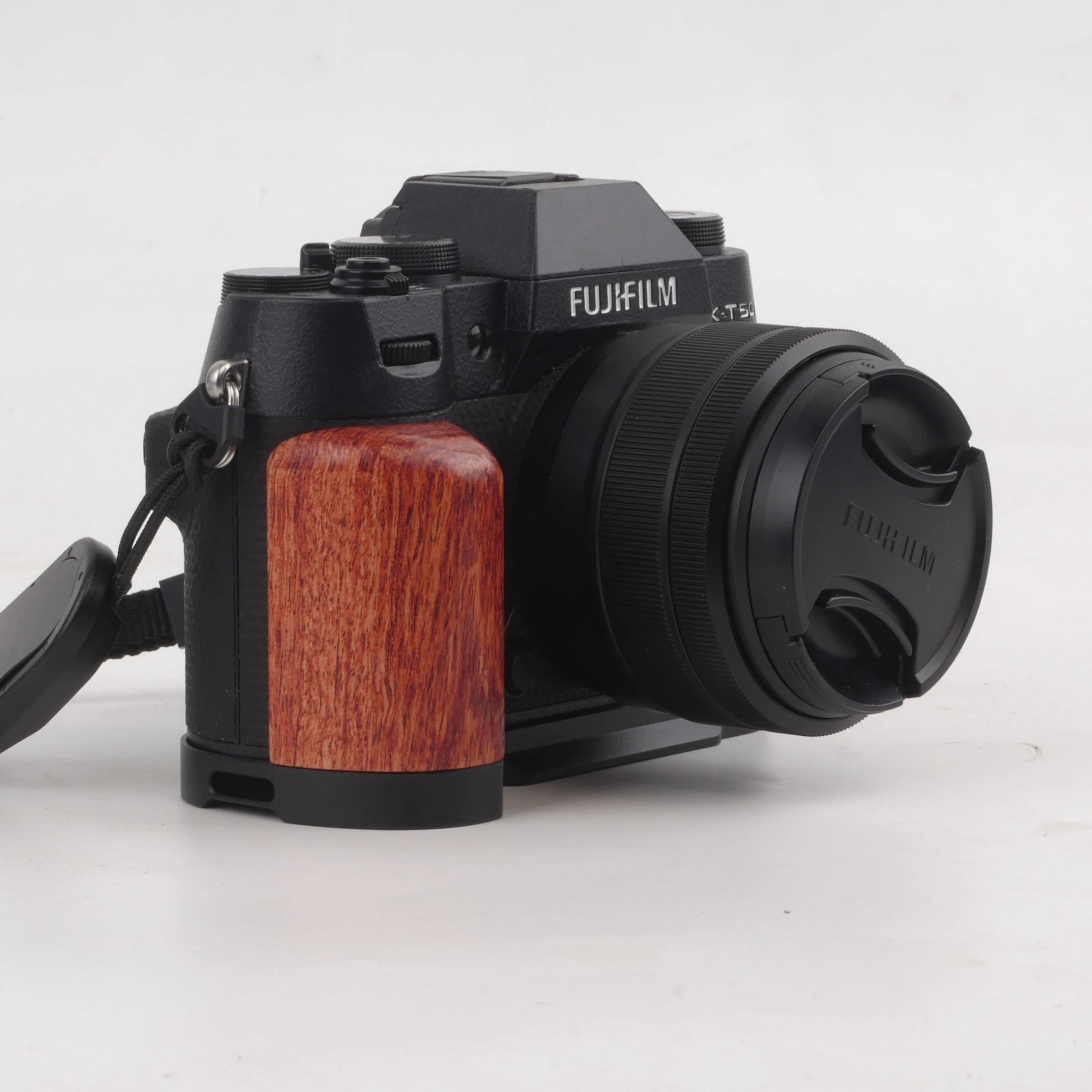 FITTEST Hand Grip QR Plate For Fujifilm X-T50 Camera Arca Tripod Bracket Wooden Handle Wood Grip Fuji XT50 L Bracket Fit RRS