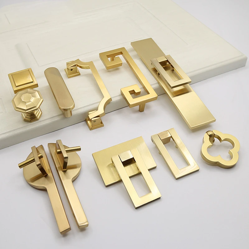 Chinese Style Bronze Gold Cabinet Door Handle Drawer Shoe Cabinet Wine Cabinet Door Handle Furniture Handle