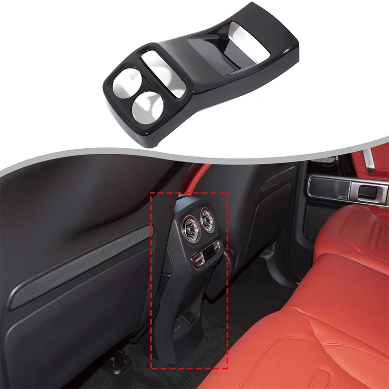 

For Mercedes Benz G Class W465 2025+ ABS Carbon Fiber Car Rear Exhaust Air Outlet Anti-Kick Cover Sticker Interior Accessories
