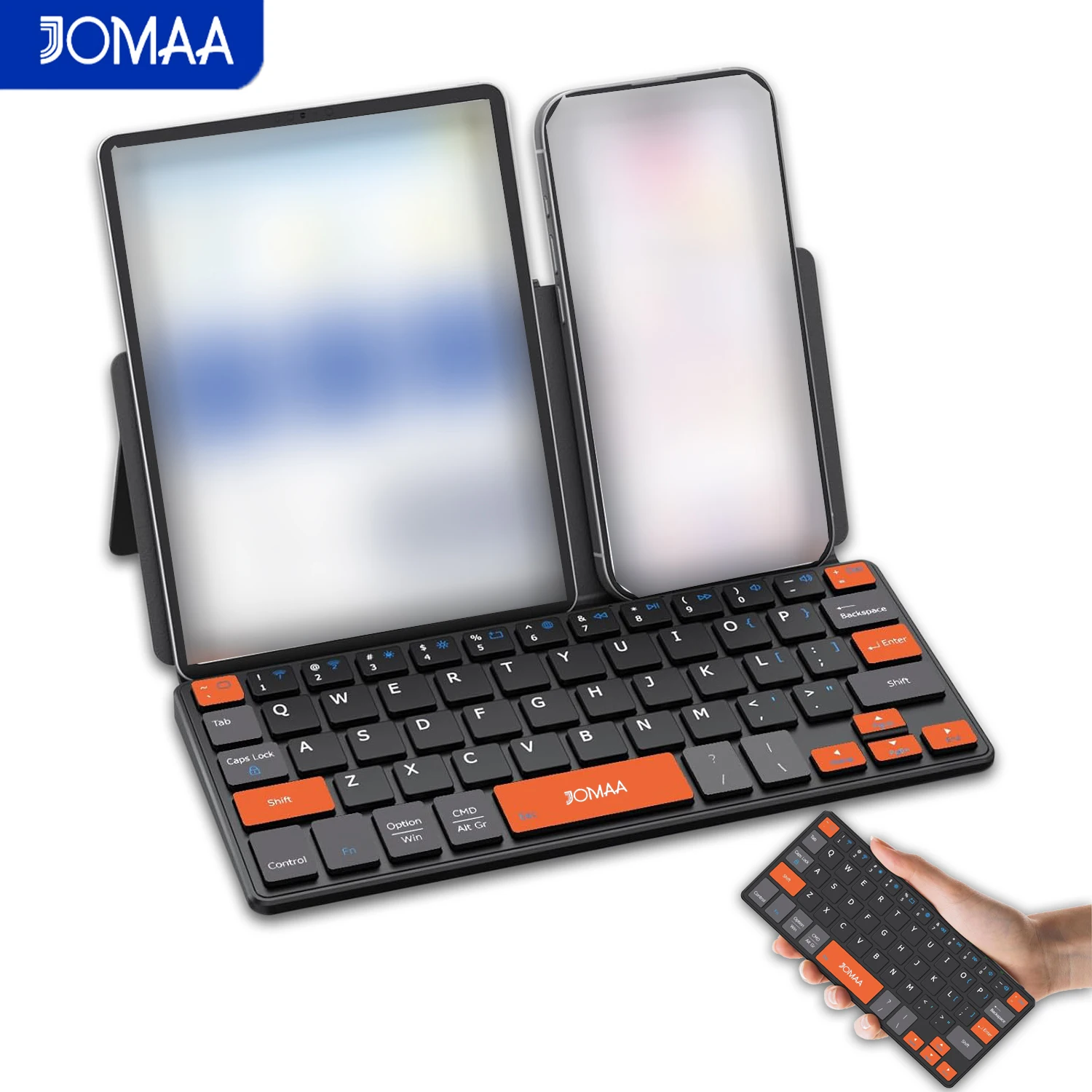 Rechargeable Bluetooth Wireless Mini Keyboard with Adjustable Leather Stand,Portable Wireless Travel Keyboard for Window/Mac OS