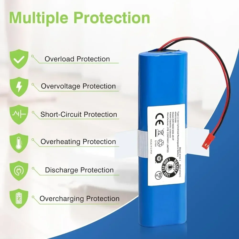 Литиевая батарея 14,8 В, 12800 мАч для ILIFE V3s Pro V50 V5s Pro V8s V80 Max B5 Max S5 Pro X750, аккумулятор для робота-пылесоса