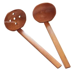 Cuchara de madera para sopa de Ramen, utensilios de cocina japoneses con agujeros, 1 piezas