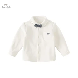 Dave Bella Children Plush Shirt Clothes 2023 New Autumn Winter Boys Baby Comfortable Fashion Casual Formal Top Party DB14571-T