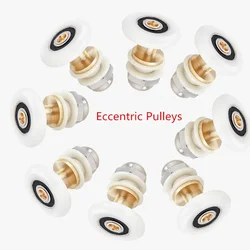 8PCS 19/20/23/25/27mm Diameter Shower Glass Sliding Door Hanging Wheel Roller Bathroom Sliding Cabinet Eccentric Pulleys