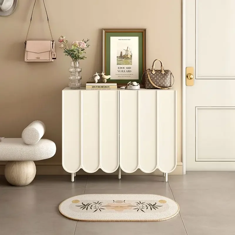 Nordic Cream Ultra Thin Shoe Cabinets Organizer Hallway Living Room Storage Cabinets Modern Luxury Sapateira Home Furniture