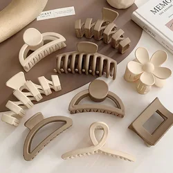 Moda donna colore caffè grandi artigli per capelli forcine acriliche Barrette di granchio ragazza copricapo coreano ornamento accessori per capelli