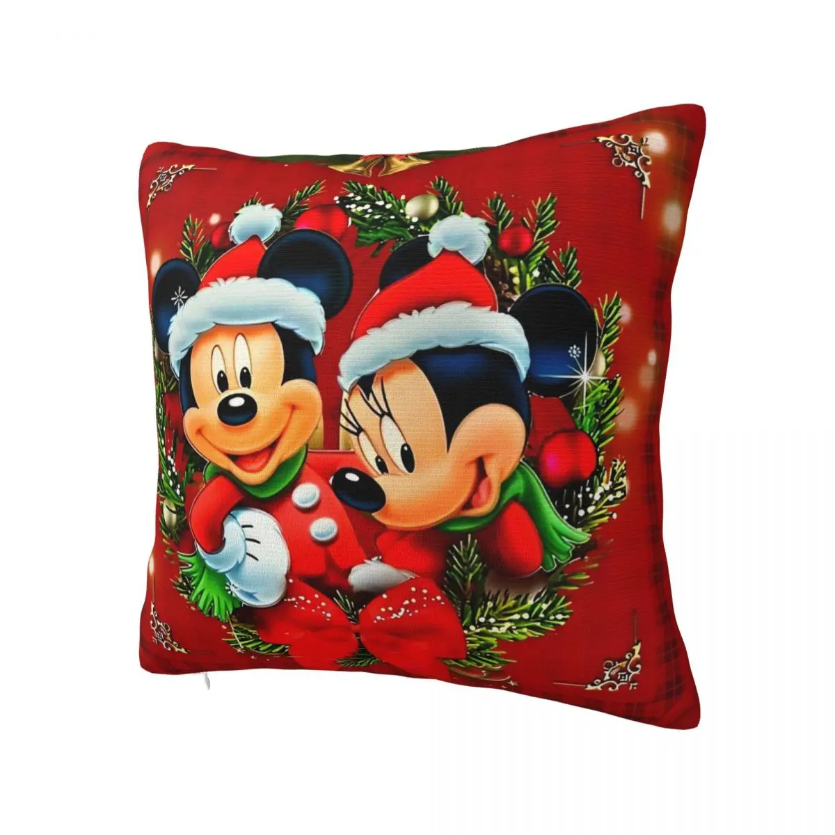 Christmas Mickey Minnie Mouse Pillow Cover Polyester Pillow Case Cushion Cover Cute Funny Pillowcases For Sofa Home Decoration