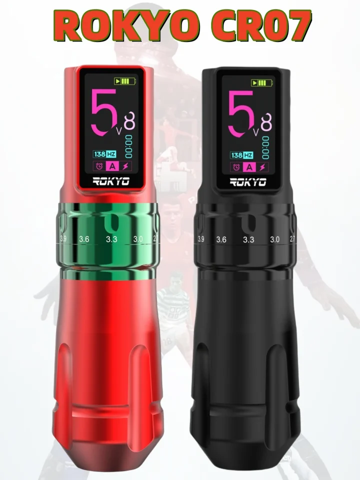 Máquina de tatuaje inalámbrica con trazo ajustable 2.4-4.2mm, batería recargable 2000mAh para suministros profesionales PMU 4