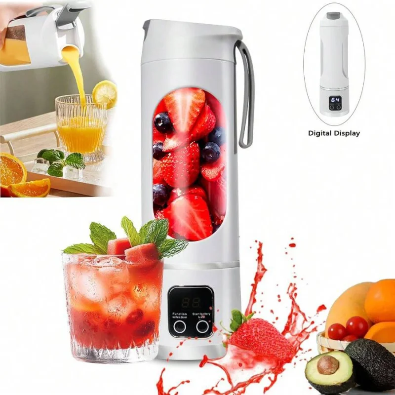 

Портативный персональный блендер для коктейлей, усилителей; смузи, герметичная крышка и усилителя; Носик, перезаряжаемый через USB-C, мощные 12 лезвий, перезаряжаемый