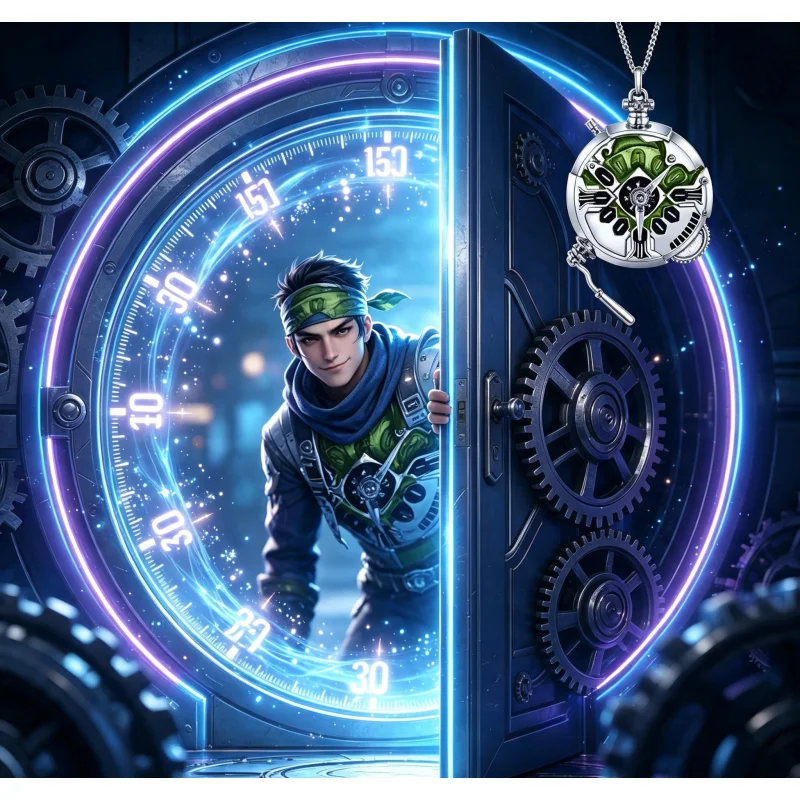 League of Legends Ekko Stopwatch Necklace Game Peripherals Cartoon Trendy Cosplay Accessories Fashion Pendants Holiday Gifts