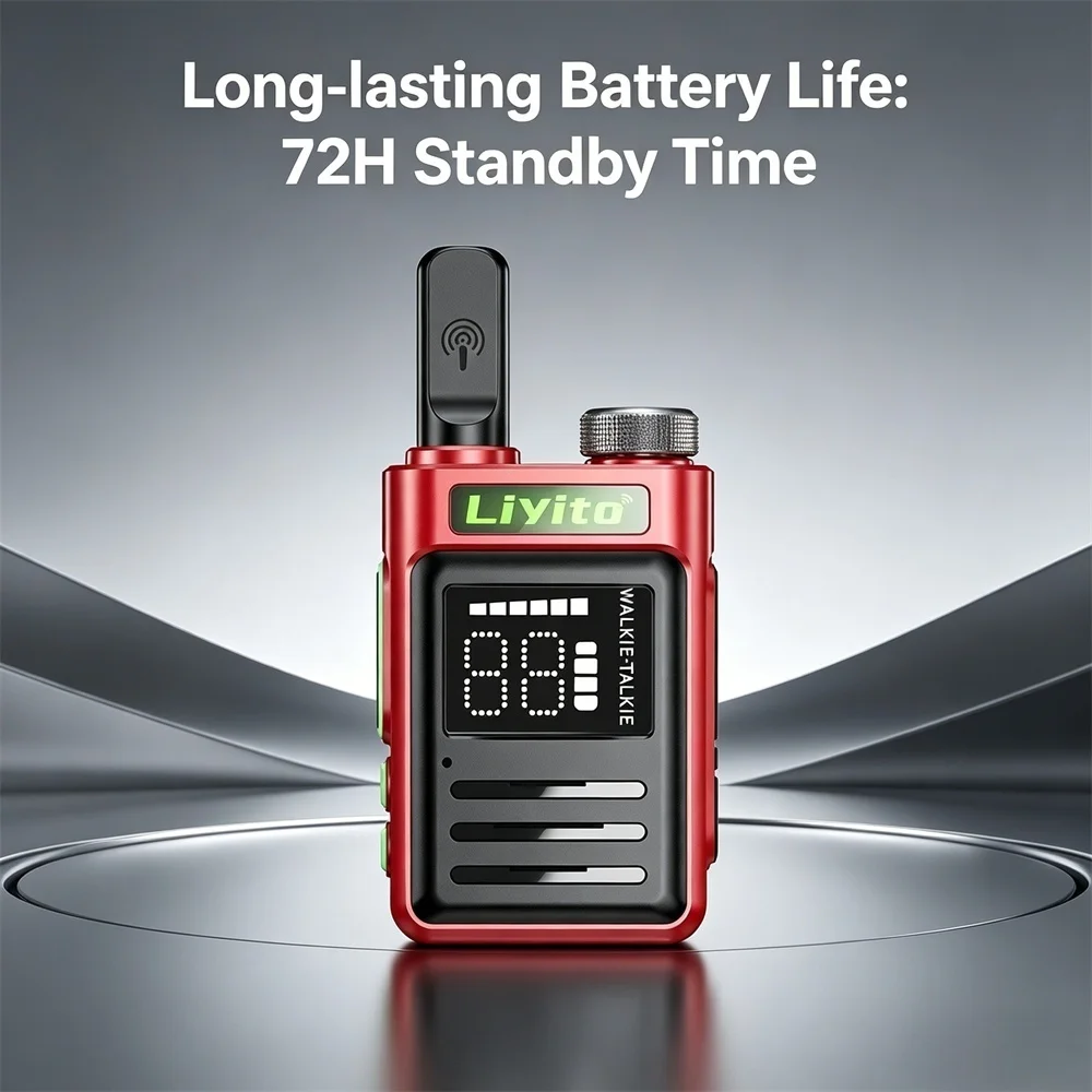 Walkie Talkie 2 Pack with LCD Digital Display Long Range Rechargeable UHF 16CH Handheld Two Way Radio for Outdoor Camping Hiking