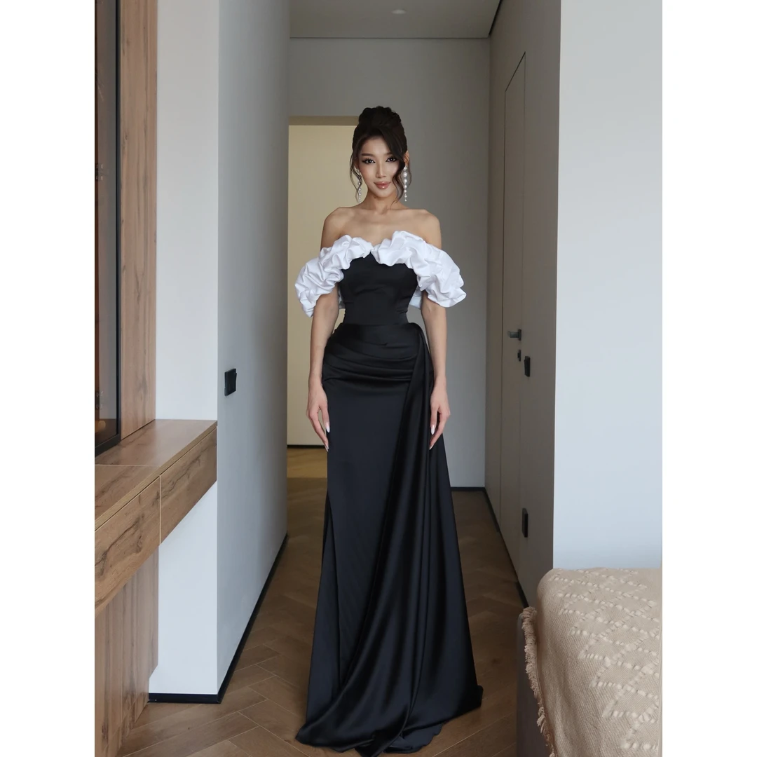 

Aura Custom Made Gala Dresses Elegant Evening Party Dress 2026 Woman Satin Fishtail Skirt Lace Birthday Dress Luxury Prom Brand