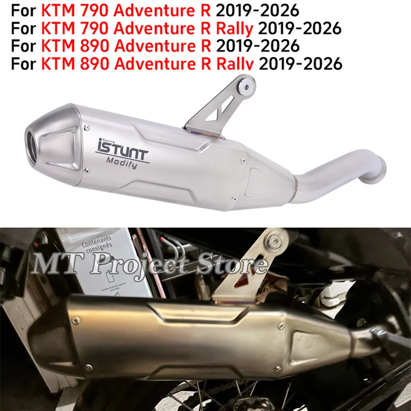 Motorcycle Exhaust Escape System Link Pipe Muffler Moto Removable DB Killer Slip On For KTM 790 890 Adventure R Rally 2019-2026