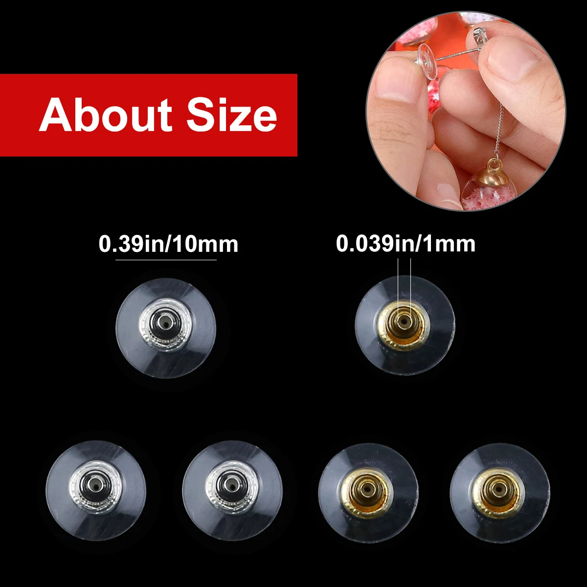 10mm 100pcs Golden Silvery Earring Back Metal Earplugs CCB Loose Earring-caps For Jewelry Making Handmade Earring DIY Accessorie image 3