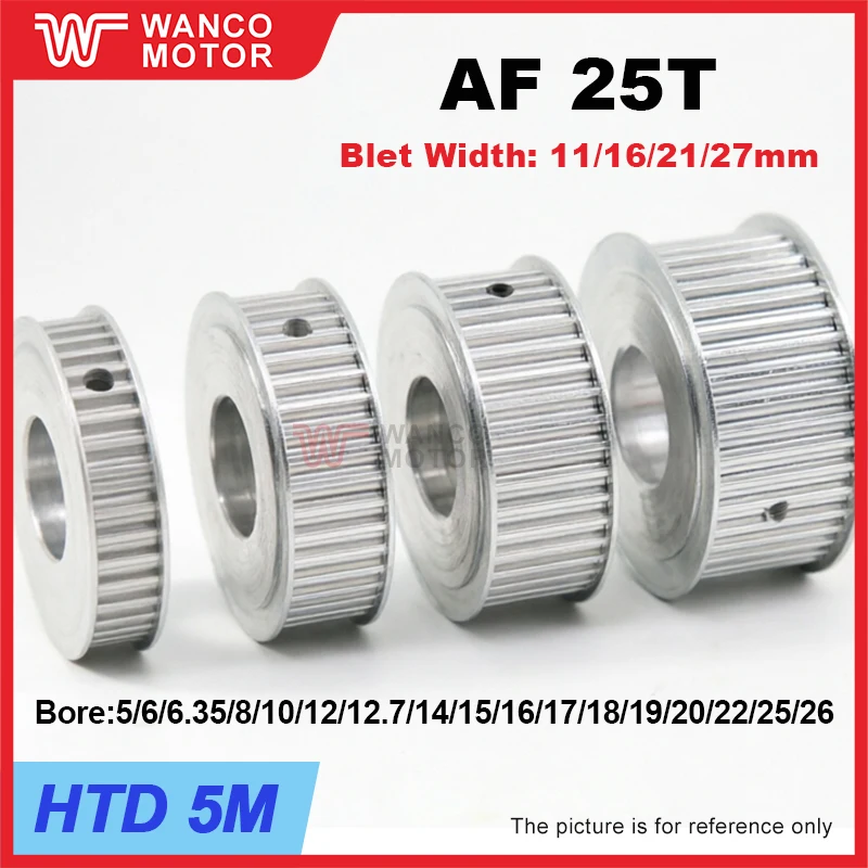 HTD 5M 25Teeth Synchronous Pulley AF Type 5M Synchronous Pulley Applicable Belt Width 10/15/20/25mm Hole Diameter 5mm-26mm