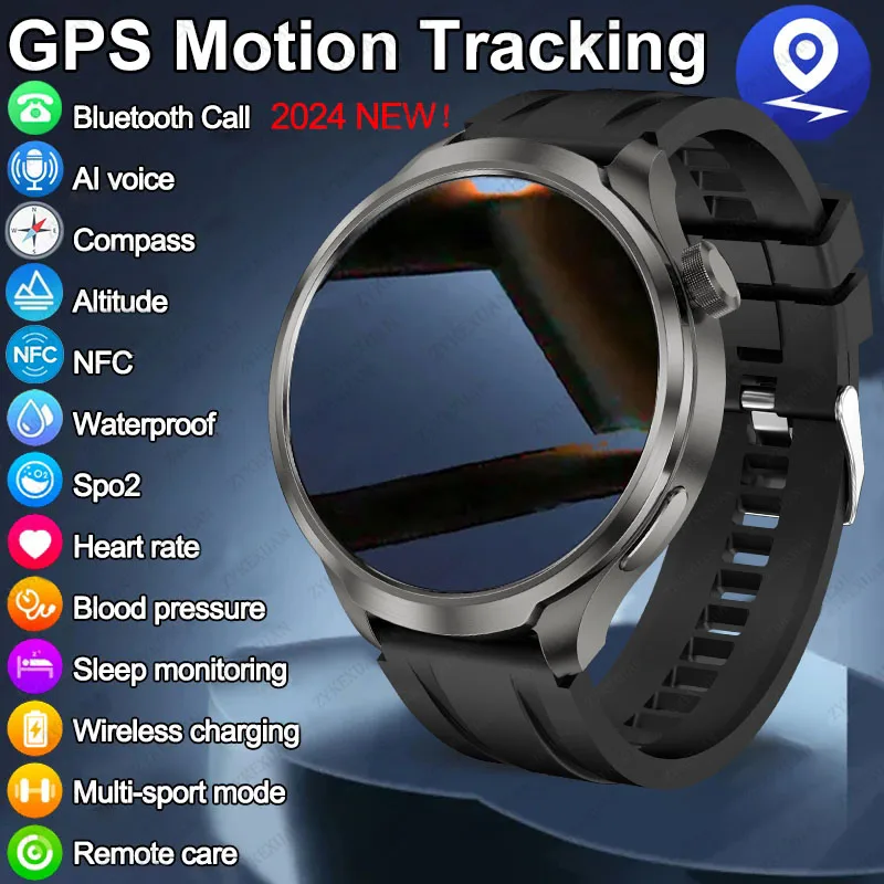 

For Huawei Xiaomi GPS Track Smart Watch Men 1.85-Inch Ultra HD AMOLED Screen 410 Mah Battery Bluetooth Call SmartWatch 2024 New