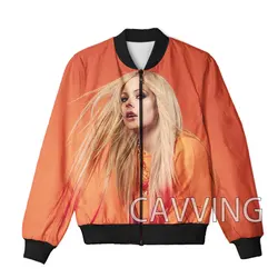 New Fashion  Women/Men's  3D Print   Avril Lavigne   Zipper Bomber Jackets Men Overcoat Mens Coat Zip Up Jackets   J02