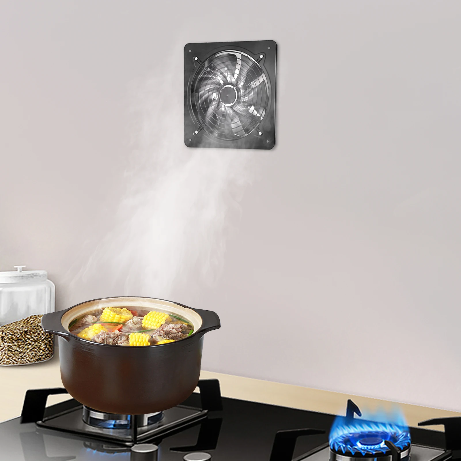 12'' 125W Wandmontierter Luftgebläse-Ventilator für Garage und Küche, Axial, 2800 U/min Industrieller Belüftungs-Abluftventilator