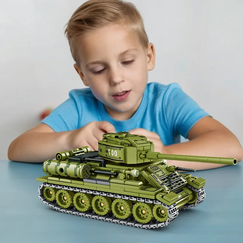 Nouveau WW2 réservoirs militaires blocs de construction T-34 99 bataille principale modèle de voiture blindée figurines de soldats briques jouets éducatifs cadeau