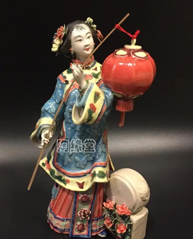 handicraft Shiwan 28CM doll household ornaments classic ladies pieces creative master works girl Beauty figure Sculpture statue