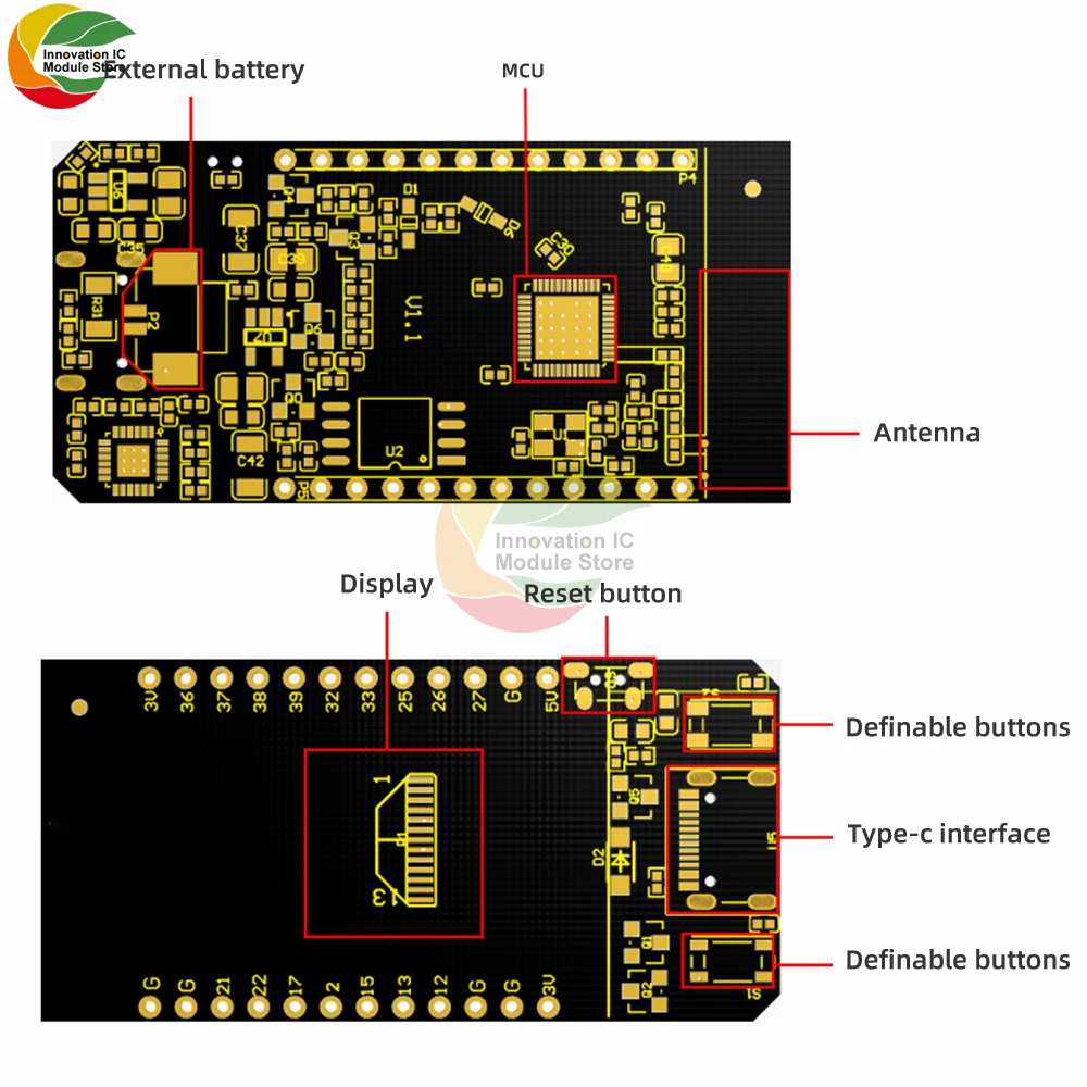 T-Display 1.14 Inch LCD Control Board ESP32 Development Board Wireless Module WiFi Bluetooth Low Energy Development Board
