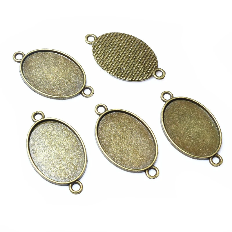 10 sztuk 18x25mm wewnętrzny rozmiar 3 kolory Plated klasyczny styl podstawa z kameą i kaboszonem ustawienie Charms naszyjnik ustalenia — zdjęcie 4