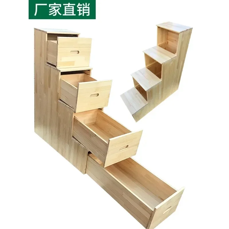 

A Solid wood ladder cabinets Ladder storage cabinets High and low beds Staircase with drawers