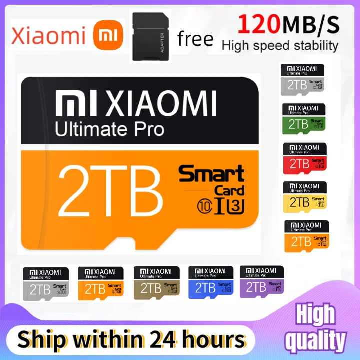 Xiaomi-Carte mémoire micro TF avec adaptateur gratuit, cartes flash minisd, clé USB, 2 To, 256 Go, 512 Go, 512 Go, 1 To d'irritation, 10 TF