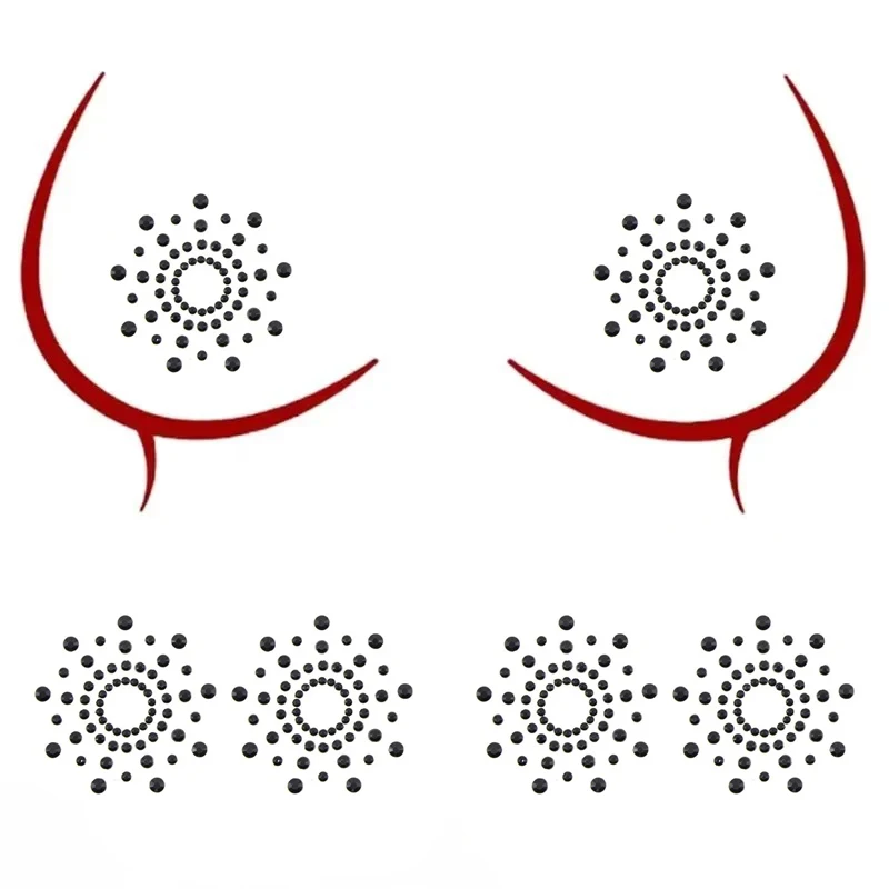 

1 Pair Sexy Nipple Transparent Self Adhesive Breathable Comfortable Stickers Rhinestone Breast Petals Lingerie Pasties Bras