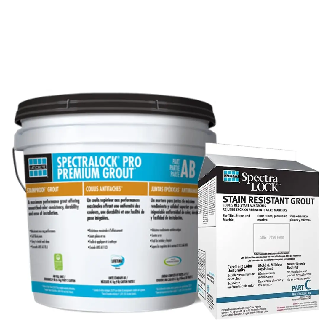 Unidad completa de lechada LATICRETE Spectralock Pro Premium con polvos de parte C (color almendra)