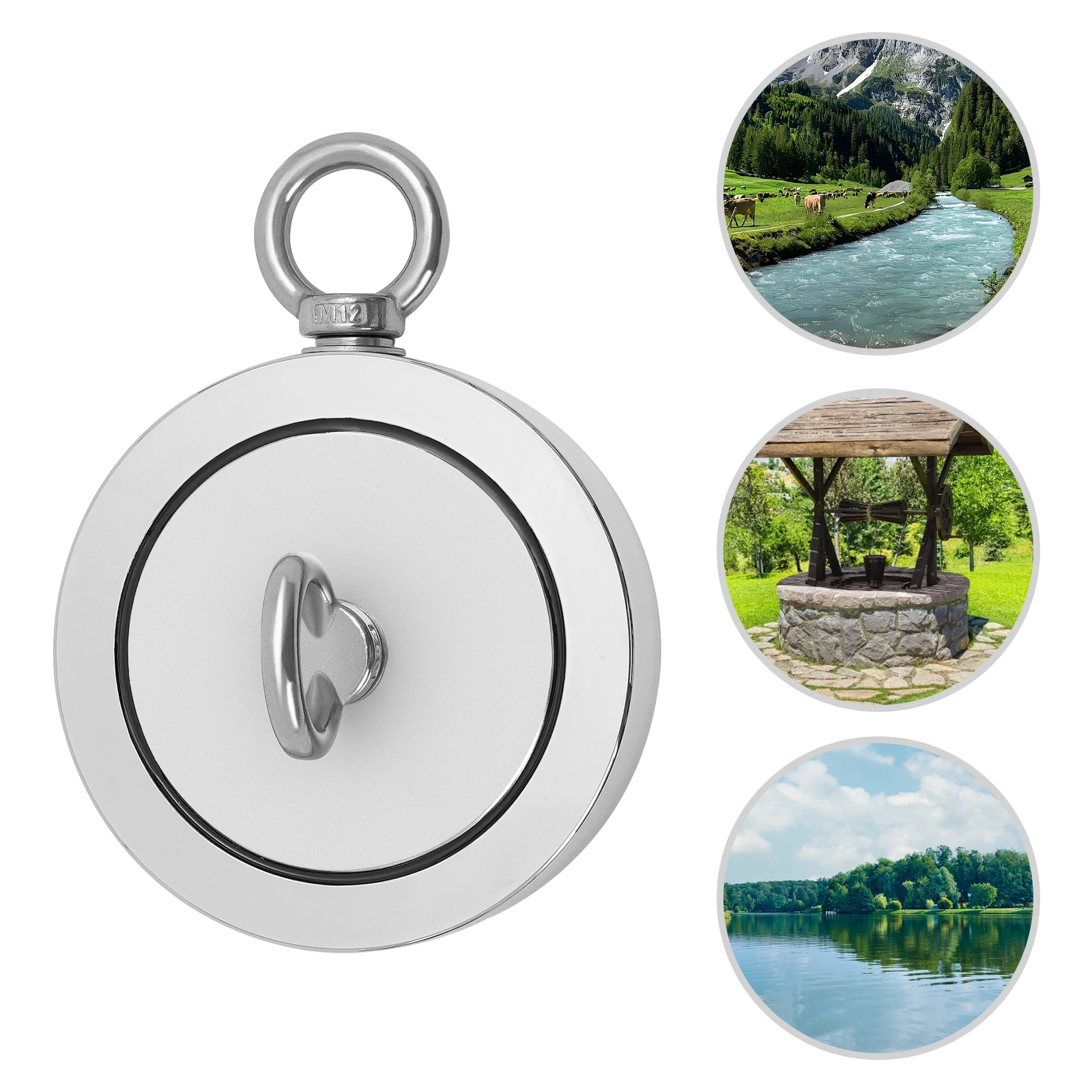 Ímã de pesca dupla face ímã de neodímio 1.4t força de tração para recuperação subaquática