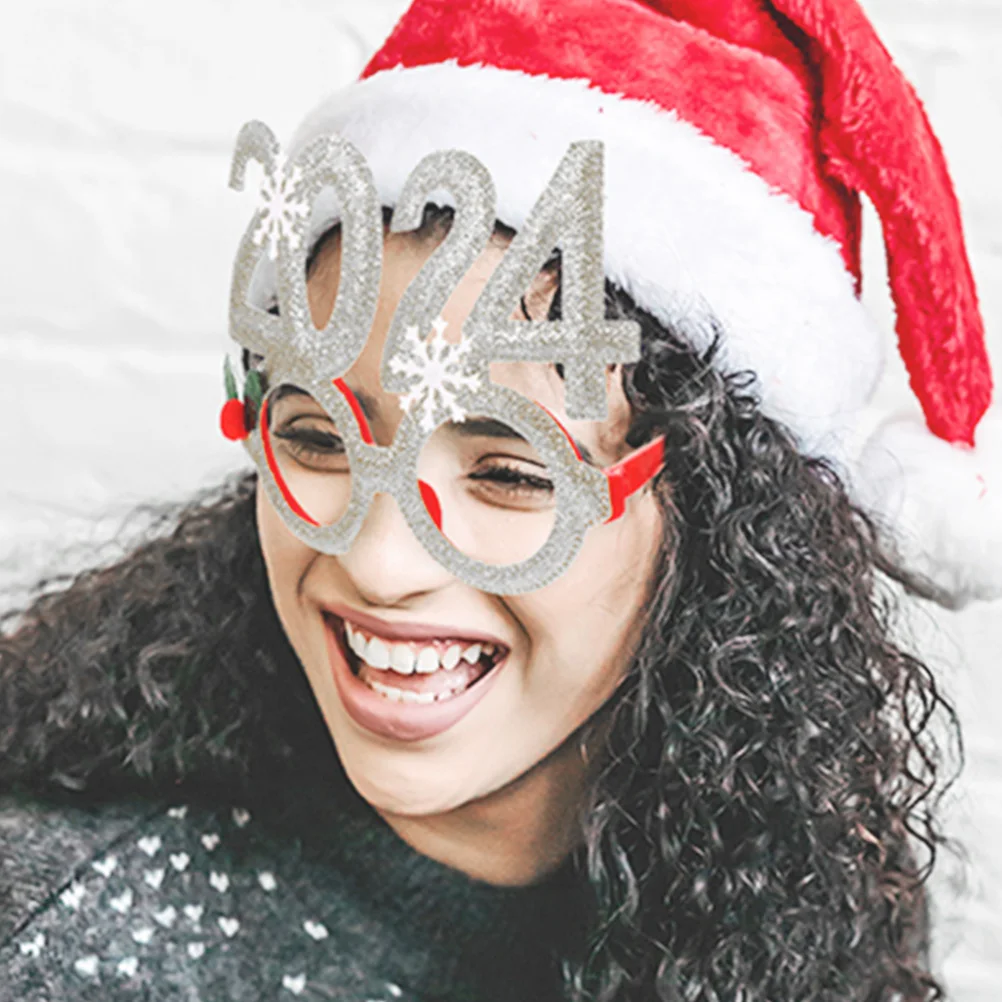 

Xmas Glasses Props Christmas Party Photo Props Festive Eyeglasses Frames Holiday Decorative Glasses Comfortable Fit