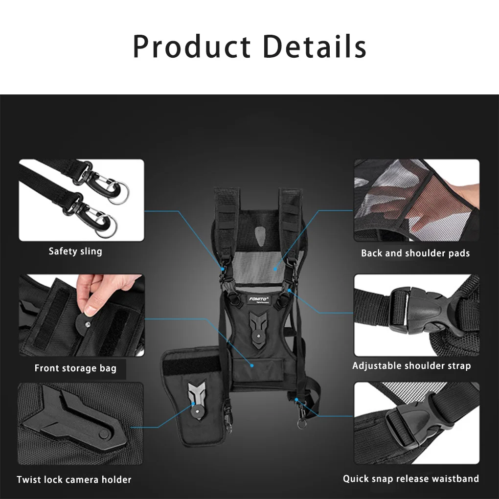 Dual Camera Strap Holder Holster Harness Cameras Lens Accessories