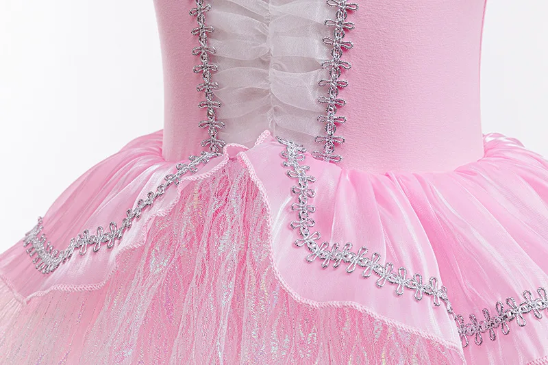 Mädchen Kurzarm-Ballett-Tutu-Kleid Kinder Tüll-Tanzkleid Prinzessinnen-Themenkostüm Bühnenoutfit – Detail 8