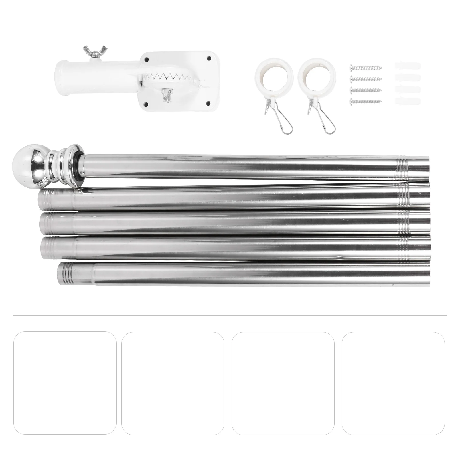 

Stainless Steel Flagpole Set Poles Alloy Holder for outside House Rotating and Stand