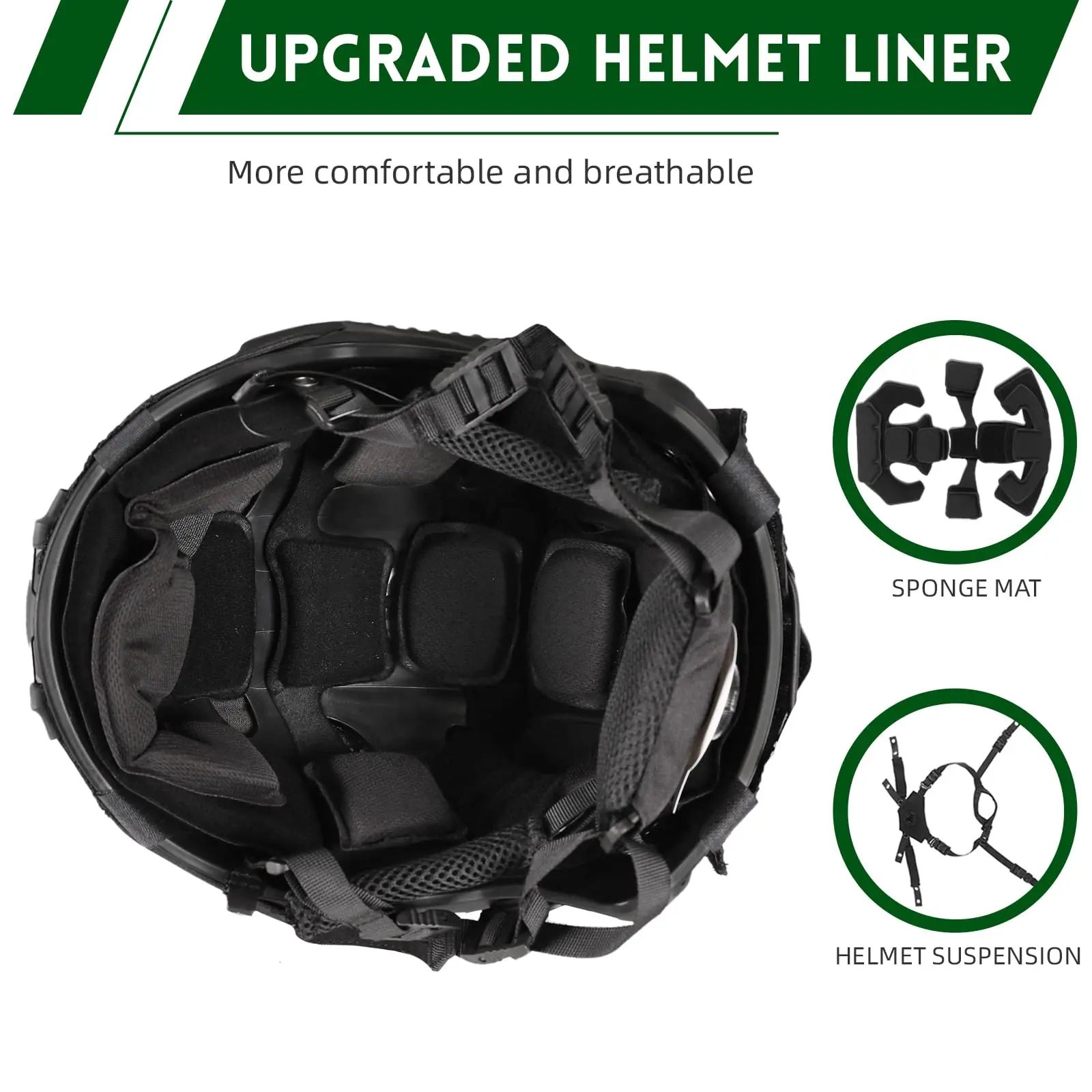 Tactical Helmet Set Airsoft Military Helmet with Steel Mesh Mask & Communication Headset Gear for Paintball Shooting