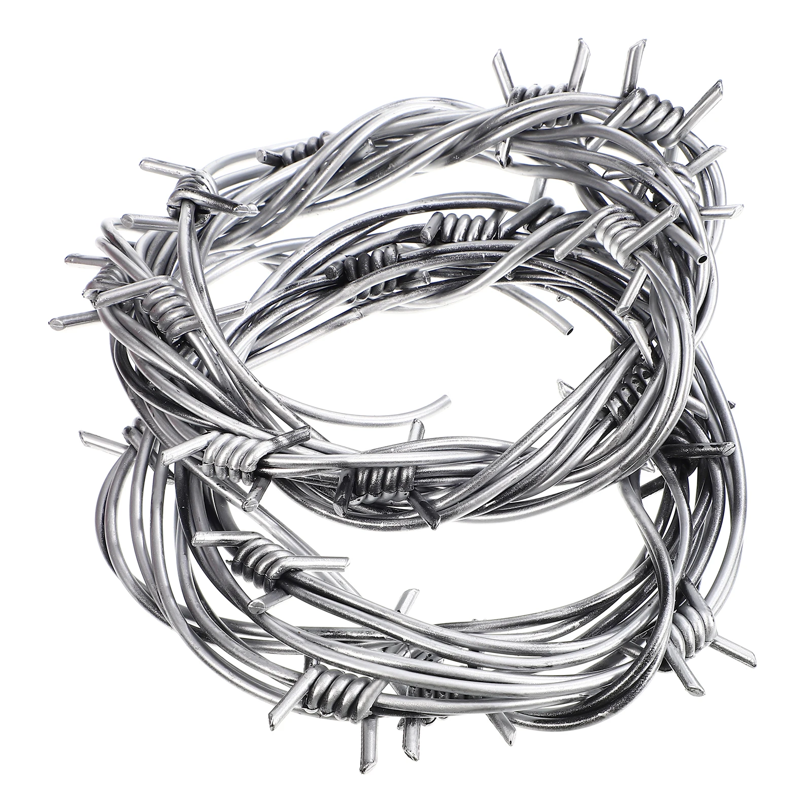 

2Pcs Simulation Wire Chain 2.4m Fake Barbed Garland Wire Halloween Prank Toys Plastic Barbed Wires Novelty Indoor