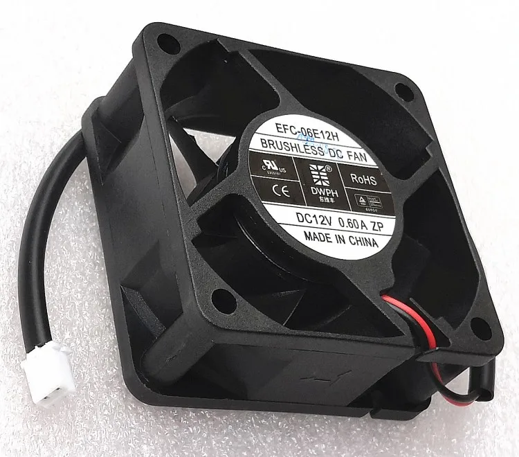 EFC-06E12H  New Original For DWPH 6025 60mm 6CM Fan 2-wire 2.5 Plug 12V 0.6A Cooling