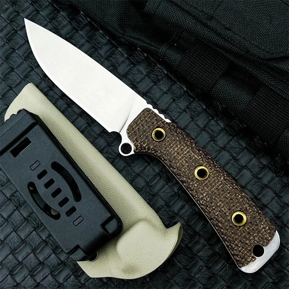 

Tactical EDC Fixed Blade Knife - Full Tang 8Cr13MoV Steel with Micarta Handle & Sheath for Everyday Carry Outdoor Hunting Tool