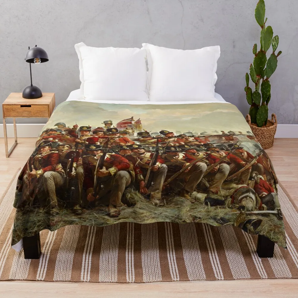 

HD. The 28th Regiment at Quatre Bras, by Lady Butler, 1875 Throw Blanket Comforter Nap Summer Beddings Weighted Blankets