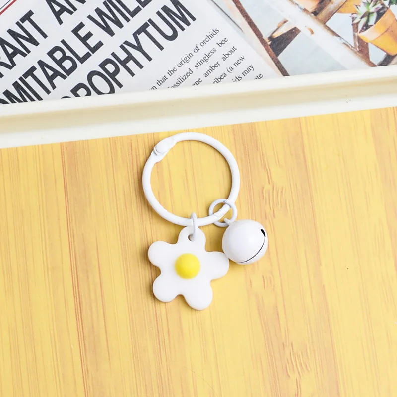 50pcs/set Colorful Flower Bell Keyring Candy-colored Key Ring Pendant Female Bag Pendant Car Key Chain Handbag Accessories