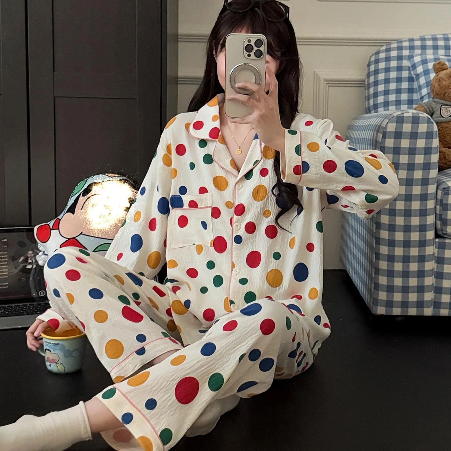 

Pjs Set Sweet and Cute Women's Pajama Set Women's Warm Winter Pajamas Fashionable Home Clothes, Pajamas Cute and Soft Pajama Set