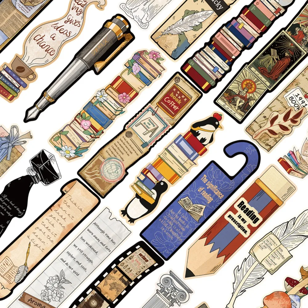 30 قطعة المرجعية الرجعية الجمالية DIY مجلة صفحة الزخرفية وضع العلامات قراءة كتاب ماركر غير النظامية ورقة طالب القرطاسية