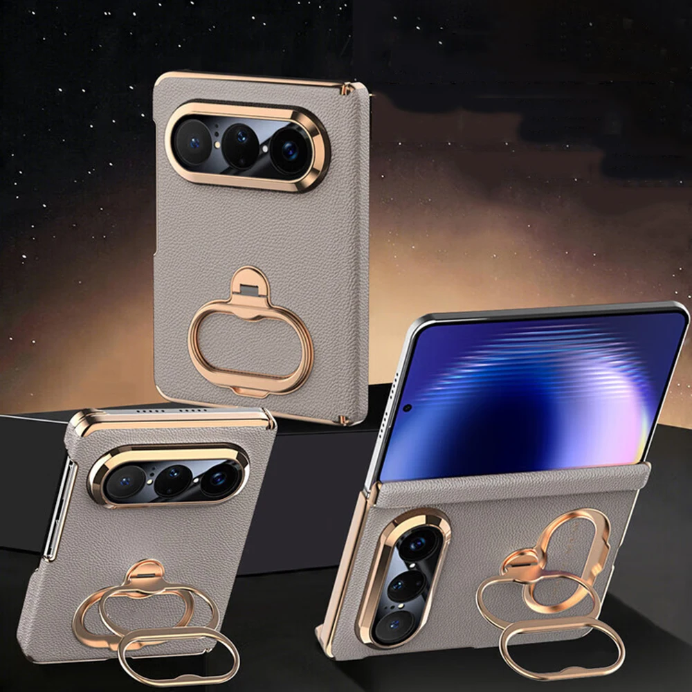 For Huawei Pura X Max Case Flip Cover with Stand Ring Holder Smart Window View Slim Luxury Phone Shell